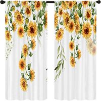 Cortinas de cocina estilo girasol, cortinas navideñas, cortinas cortas para ventana de café, 2 paneles personalizables