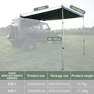 Offroad Suv 4x4 4wd Accessories Waterproof Auto Retractable Car Top Roof Tent Side Awning For Outdoor Camping