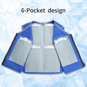 Chaleco de enfriamiento de hielo reflectante para clima cálido con bolsillos, chaleco corporal de enfriamiento de agua para personas que trabajan en el calor - Product Image 2