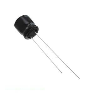 Condensateur radial à travers trou en aluminium 47 µF 20 % 25 V USV1E470MFD1TA, canal fabricant - Product Image 1