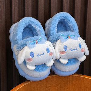 Women's Evergreen Canvas Cotton Fluffy Cute Puppy-pattern Winter Warm Eco-friendly Slip-resistant Plastic-<b>soled</b> Plush Outdoor - Product Image 5