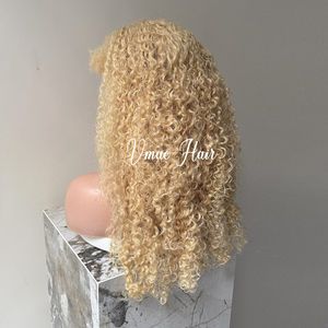 VMAE Remy cutícula alineada ruso rizado <span class=keywords><strong>exótico</strong></span> Coily encaje frontal peluca cabello humano Rubio 613 60 pelucas para mujeres negras - Product Image 2