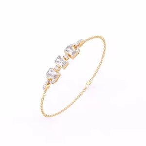 Bijoux fins Chaîne en or jaune VVS Moissanite Diamant de laboratoire cultivé Bracelet fantaisie pour femmes - Product Image 1