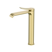 Robinet de lavabo monocommande en laiton brossé doré Metalique 120033-BG, à cartouche céramique, moderne et durable, pour salle de bain