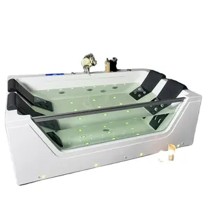 Jacuzzis Indoor Spa Banheira de hidromassagem Massagem Banheira Pessoa Banheira Acrílico 2 CE Banheiro Moderno Colorido Luz 10 Conjuntos