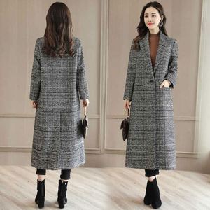 Vente en gros 2022 nouveauté mode printemps automne chaud à manches longues revers <span class=keywords><strong>Trench</strong></span> femmes longue <span class=keywords><strong>laine</strong></span> style décontracté manteau - Product Image 6