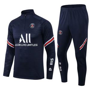 <span class=keywords><strong>Ensemble</strong></span> de survêtement de jogging coupe ajustée coupe-vent sur mesure de haute qualité, kit d'entraînement de football à demi-zip, séchage rapide et respirant - Product Image 5