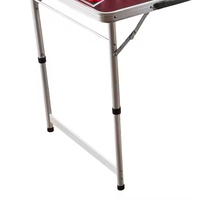Table de beer pong portable et pliable de 8 pieds, personnalisable, en métal, avec trous, mobilier d'extérieur pour usage hôtelier