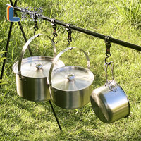 Meilleur fournisseur d'appareils de cuisine d'extérieur Poêle de camp empilable et touristique OEM Batterie de cuisine en acier inoxydable Ensemble de cuisine de camping