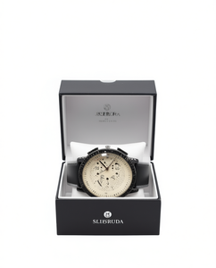 Slibruda Fashion Smart Watch da uomo con cinturino in pelle, cronografo, cassa rotonda in acciaio inossidabile, colori misti - Product Image 1