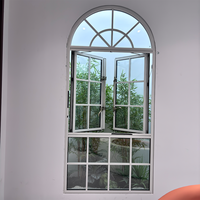 Ventanas Francesas Fijas Arqueadas de Aleación de Aluminio Personalizadas con Triple Vidrio Aislante a Prueba de Viento para Uso Residencial