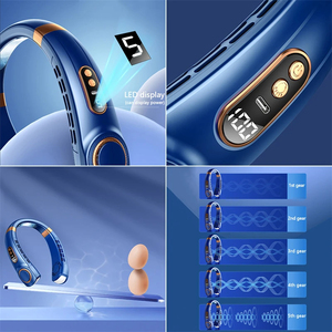 Portable LED Rechargeable <b>Neck</b> <b>Light</b> LED Digital Display Leafless 5 Gear Air Cooling Fan Electric Fan - Product Image 6
