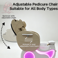 Fauteuil de pédicure électrique haut de gamme multifonctionnel avec jets de massage et base LED pour soins des pieds