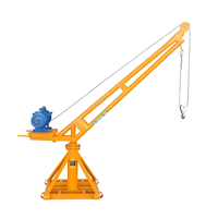 Nouvelle grue de construction électrique fixe de 500 kg pour balcon de toit, portable, légère, rotative, en métal