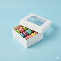 6 "X 6 \ X 2.5" Pie Bakery Boxes Small Cookie Cake Macaron & Truffe Boîtes de Chocolat pour Sushi avec Gaufrage Matt Lamination