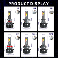Ampoules de phares LED H4 super lumineuses 200W, triple tube en cuivre, éclairage automobile H1 H3 H4 H7 H11 HB3 HB4, phares LED