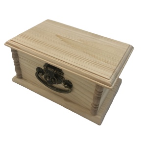Mini wooden jewelry box with beautiful lock unfinished wood box gift box