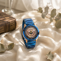 Orologio da Uomo Scheletrato Multistrato con Bracciale Integrato a Maglie Piatte in Acciaio Inossidabile, Lusso, Business, Impermeabile