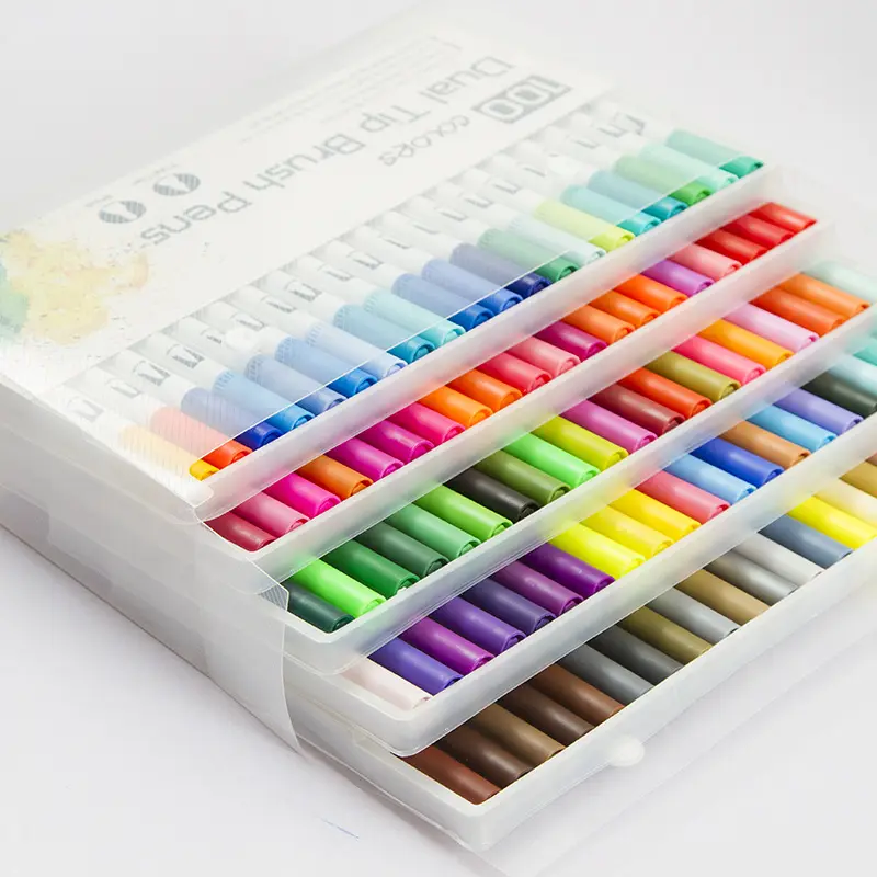 Professional premium double-ended watercolor pen 100 colors dual tip brush pen marker pen sets