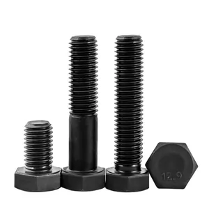 Wholesale DIN933 Hex bolt Customized galvanized or black finished grade 10.9 screws and bolts