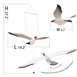 Décoration suspendue <span class=keywords><strong>mobile</strong></span>, décor nautique, décorations d'oiseaux pour la chambre d'enfant, idéal pour la terrasse, le balcon, les mariages, les fêtes, jouets en <span class=keywords><strong>bois</strong></span> en forme de mouettes volantes - Product Image 4