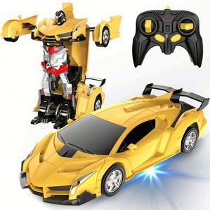 Voiture télécommandée transformable pour enfants 1:18, jouet robot transformable à une touche avec télécommande cinq directions - Product Image 3