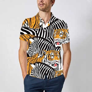 Guangdong Supplier Custom Casual <strong>Shirt</strong> Summer Short Sleeve Fashionable High Quality Men zebra <strong>Pattern</strong> Printed <strong>Shirt</strong> - Product Image 6