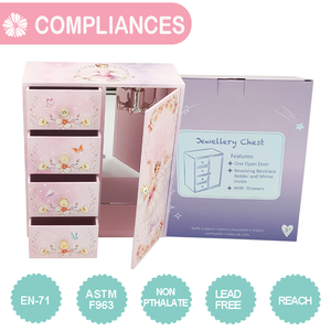 Nouvelle boîte à bijoux <span class=keywords><strong>sirène</strong></span> Jakos Factory, grande boîte de rangement <span class=keywords><strong>en</strong></span> MDF, décoration pour <span class=keywords><strong>la</strong></span> maison, cadeau d'anniversaire ou de Noël pour les petites filles - Product Image 3