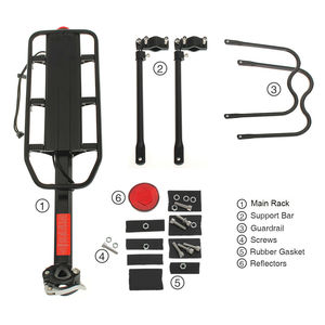 Portaequipajes Trasero Ajustable de Aleación de Aluminio para <span class=keywords><strong>Bicicleta</strong></span>, 50 kg de Capacidad, Recubrimiento en Polvo, Fácil Instalación para Bicicletas de 22-27 Pulgadas - Product Image 2