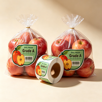 Autocollant en vinyle imperméable personnalisé de haute qualité, autocollant pour fruits en PVC, résistant à la chaleur, adhésif puissant, respirant