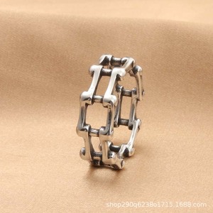 yunnique Bicycle Chain <b>Ring</b> Retro Silver Men's Geometric Jewelry Gift - Product Image 4