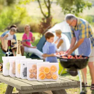 Sac de rangement alimentaire en silicone PEVA réutilisable étanche à zip-lock vente en gros