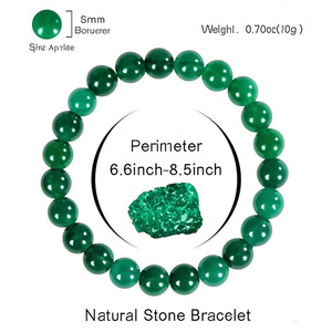 สร้อยข้อมือลูกปัดหินธรรมชาติขนาด 8 มม. ดีไซน์ทันสมัย สีขาวใส คริสตัล สายยางยืด ยูนิเซ็กซ์ เสริมโชคดี พลังบำบัด  รับผลิตแบบ OEM - Product Image 5