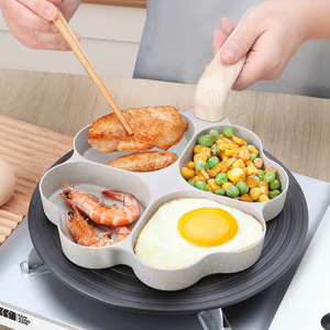 Four Hole Breakfast <b>Pan</b> Heart Shaped Maifan Stone Nonstick Egg <b>Pan</b> Mini Frying <b>Pan</b> Household Use - Product Image 1