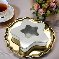 Boîte en fer blanc personnalisée en forme de pentagramme à cinq branches avec couvercle à fenêtre, qualité alimentaire pour biscuits, bonbons et chocolat – Prix de gros