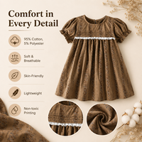 Robe en coton à dentelle florale pour filles, vente en gros, été, fête, anniversaire, boutique, personnalisable, OEM, faible MOQ