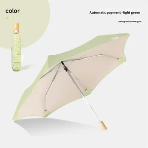 Sombrilla de Doble Uso para Mujer, Automática, Moderna, Compacta, Portátil, con Esquinas Redondeadas, Protección UV, Seccional, para Lluvia y Sol - Product Image 6