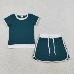 Conjunto de Ropa de Algodón Verde para Bebés Niñas, Camiseta de Manga Corta y Pantalones Cortos - Product Image 3