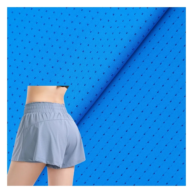 Ojal de secado rápido nylon 4 vías de punto elástico personalizado 160gsm Dry fit Jersey malla ropa deportiva tela para pantalones