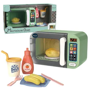 High Quality Simulation Food Color Changing Microwave Toys Pretend Mini Kitchen Appliance Toy Play Set Mini Oven Toy