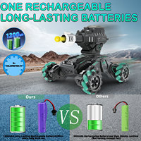 Tanque de Juguete Eléctrico de 14 Pulgadas, Extra Grande, con Sensor de Gestos, Alcance de 30m, Control Remoto, Recargable por USB, Lanza Bolas