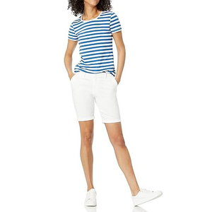 Camiseta Deportiva Informal de Verano para Mujer, de Nailon, Estampada, de Manga Corta, Cuello Redondo, Ajuste Regular, Transpirable, Elástica, Absorbente de Sudor - Product Image 2