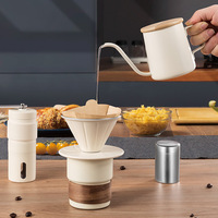 Ensemble de café portable pour préparation manuelle, kit complet pour café préparé à la main, boîte cadeau pour le camping et les activités de plein air