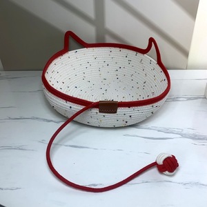 Cat <b>Bed</b> Round Cotton Rope Scratch Resistant Washable Pet Sleeping <b>Nest</b> For Cats - Product Image 1