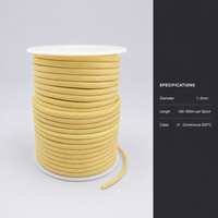 Cordon de ligature tressé en aramide personnalisé 220C 1-5mm, isolation électrique, ignifuge, haute résistance à la traction, pour bobinage de moteur