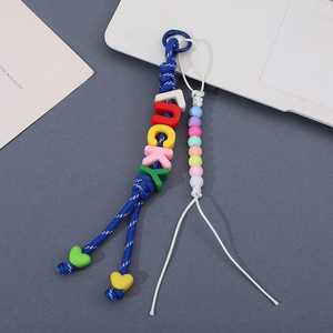 พวงกุญแจลูกปัด<span class=keywords><strong>ตัว</strong></span>อักษรปรับแต่งได้ สายคล้องโทรศัพท์แบบสั้น ของขวัญสำหรับสาวๆ ผู้หญิง ใช้ได้หลากหลาย - Product Image 6