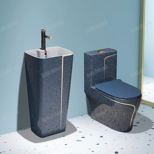 Blu fabbrica pavimento di lusso montato bagno S-trappola ceramica Water Closet sifone un pezzo <span class=keywords><strong>Wc</strong></span> <span class=keywords><strong>Wc</strong></span> <span class=keywords><strong>Wc</strong></span> lavabo - Product Image 2