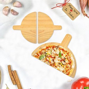 Planche à pizza en bois Mu Yujia, demi-cercle avec poignée, plateau de service en bois massif durable pour les fêtes et la maison - Product Image 4
