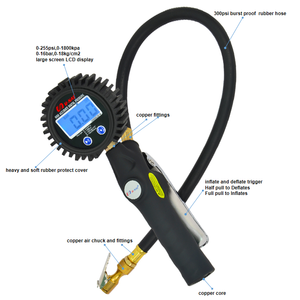 เครื่องวัดแรงดันลมยาง U-NAI UN-9703D 0-255PSI 0-10BAR ปิดอัตโนมัติใน 30 วินาที พกพาสะดวก น้ำหนักเบา หน้าจอ LCD ดิจิตอล พร้อมที่สูบลมในตัว วัสดุทองแดง - Product Image 2