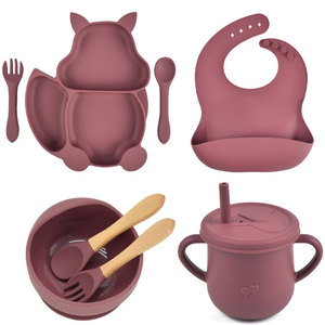 Juego de 8 Piezas de <span class=keywords><strong>Vajilla</strong></span> Infantil de Silicona con Diseño de Dibujos Animados, Plato, Tazón, Vaso de Entrenamiento, Cuchara, Tenedores, con Succión, para Niños de <span class=keywords><strong>6</strong></span> a 36 <span class=keywords><strong>Meses</strong></span> - Product Image 5